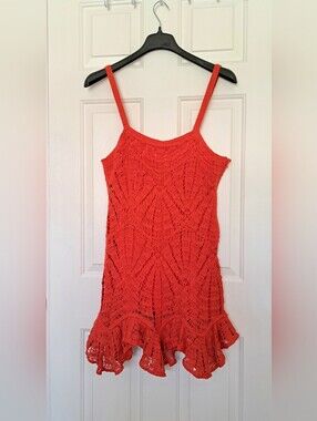 Zara Crochet Peplum Mini Dress